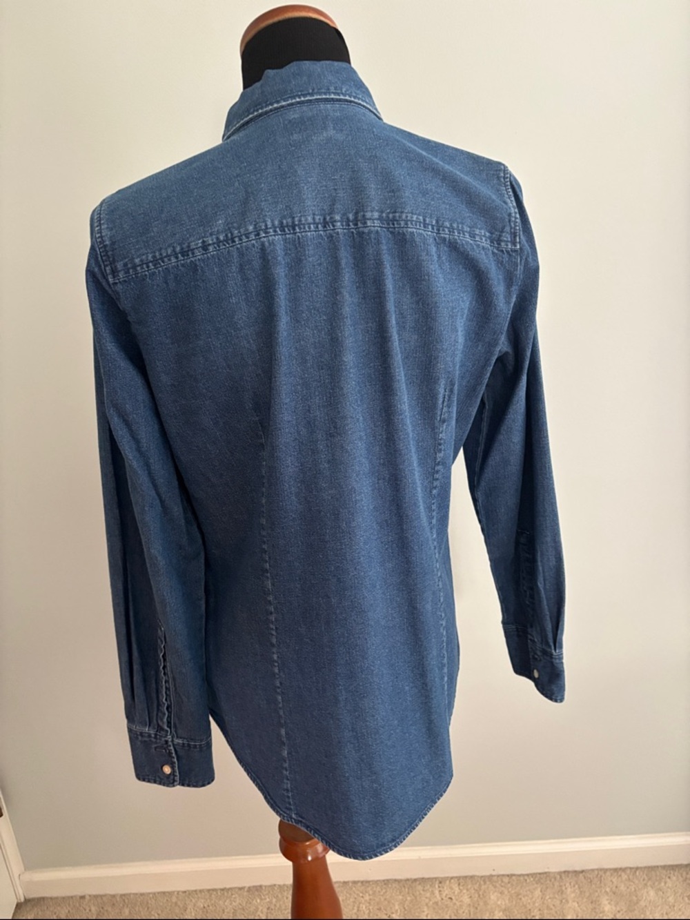 J. Crew Dark Blue Denim Button-Down Shirt - Picture 3 of 3
